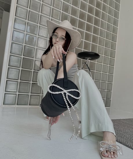 Bijou Ribbon Clear Mules /ビジューリボンクリアミュール