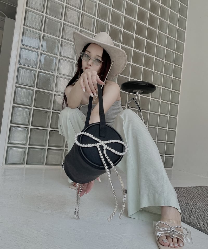 Bijou Ribbon Clear Mules /ビジューリボンクリアミュール | FICT...