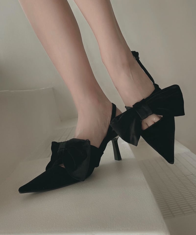 スリングバックリボンパンプス /Slingback Ribbon Pumps | FICTIO