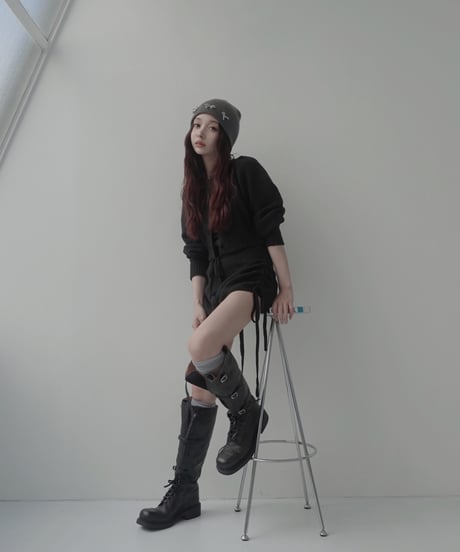 サイドリボンニットショートパンツ /Side Ribbon Knit Short Pants