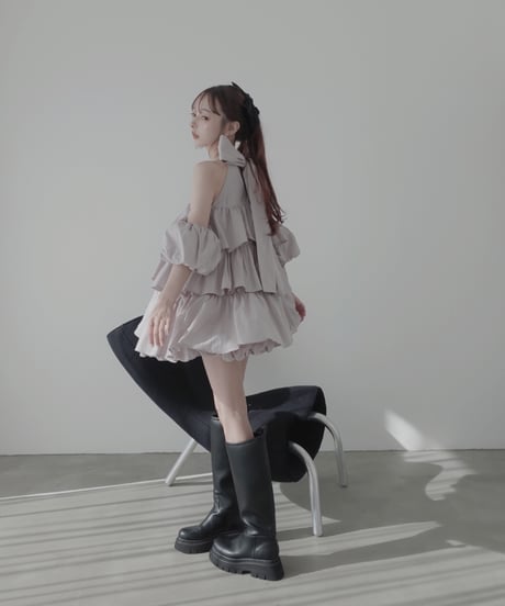 【Cloudy】ティアードバルーンチュニックワンピース / Tiered Balloon Tunic One-Piece
