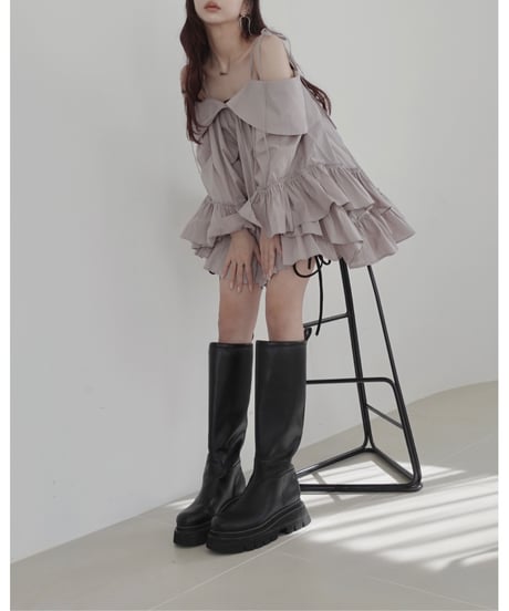 2wayチュニックワンピース / 2Way Collar Tunic One-Piece