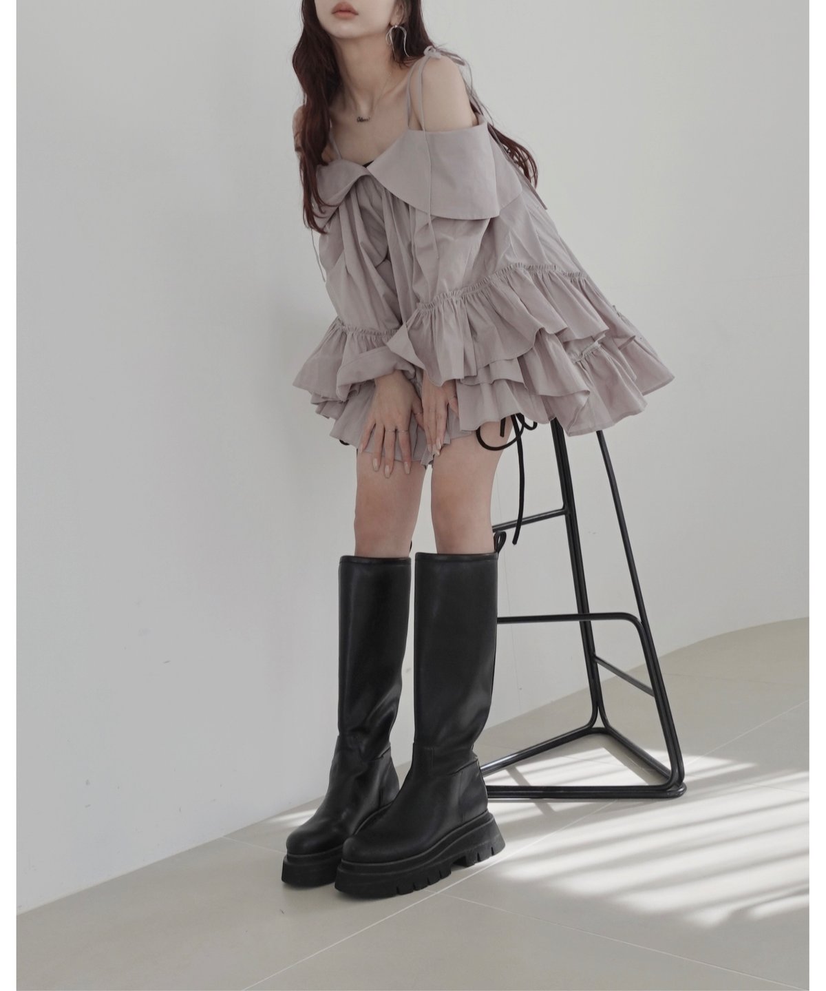 2wayチュニックワンピース / 2Way Collar Tunic One-Piece | 2wayチュニックワンピース / 2Way Collar Tunic One-Piece |