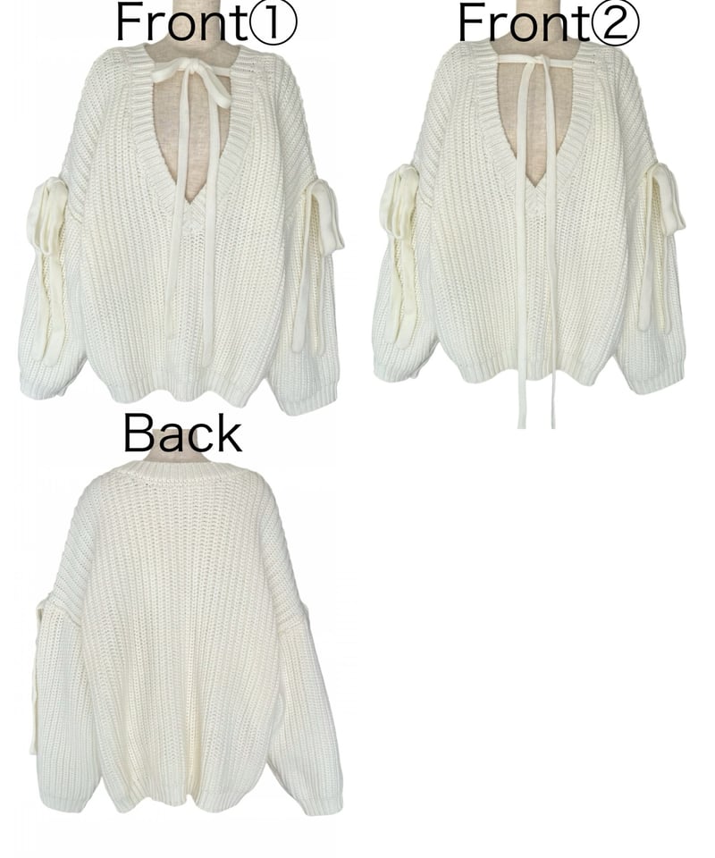 ♡Ivory♡】ホリデーリボンニット / Holiday Ribbon Knit | FIC