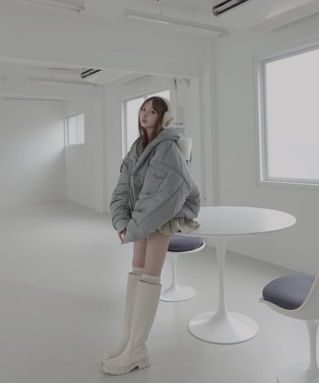 フーデッドナイロンボンバージャケット / Hooded Nylon Bomber Jacket