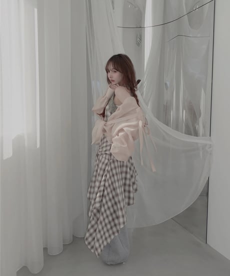 【Mocha】レイヤードチェックワンピース / Layered Check Dress