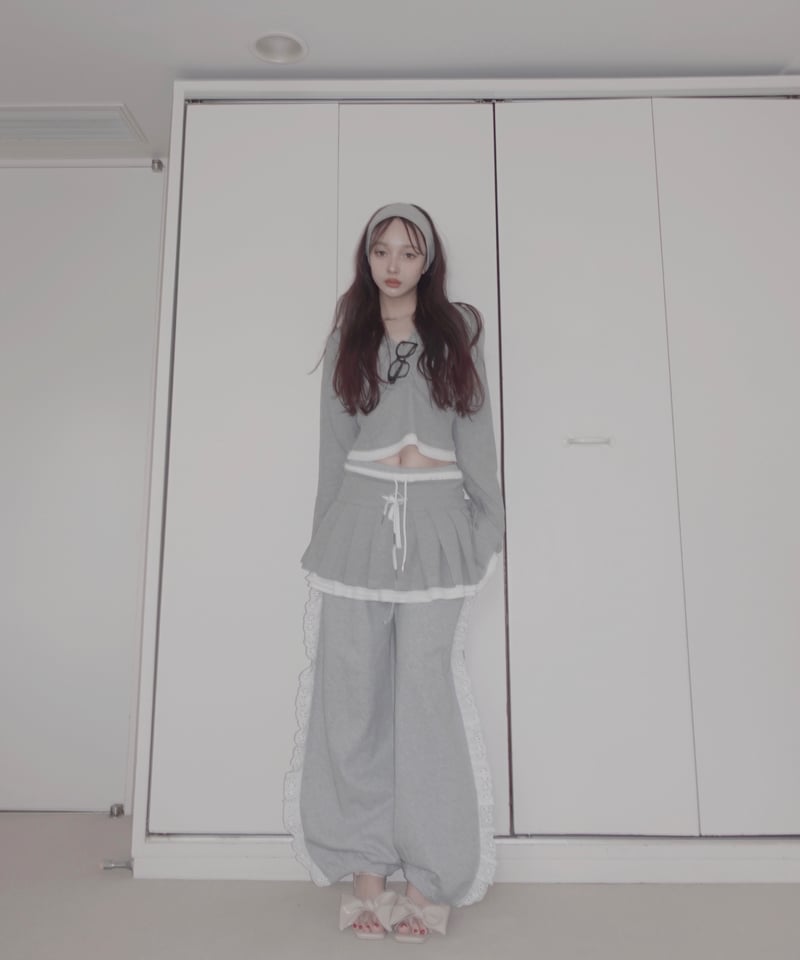 LightGray】レイヤードフードトップス / Layered Hood Top | FI