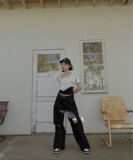 コットンレースリボントップ /　Cotton Race Ribbon Top