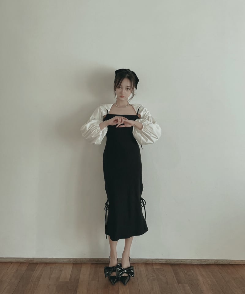 【FictionTokyo】ボリュームスリーブセパレートフレアワンピ 美品 ボリュームスリーブセパレートフレアワンピース / Volume Sleeve