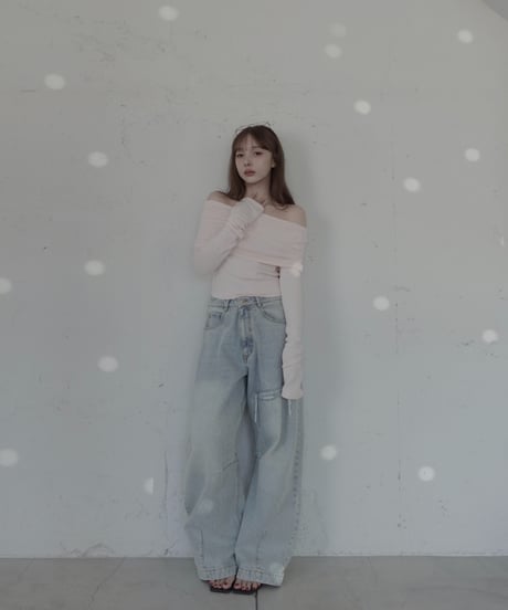 【Basic Collection】2wayオフショルダーチュニック / 2way Off-Shoulder Tunic