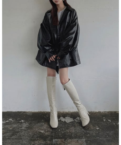 ボリュームスリーブエナメルジャケット / Volume Sleeves Enamel Jacket