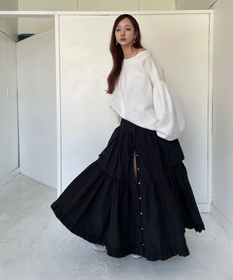 2サイドスリット カーゴポケット ティアードスカート / Both Side Slit Cargo Pocket Tiered Skirt