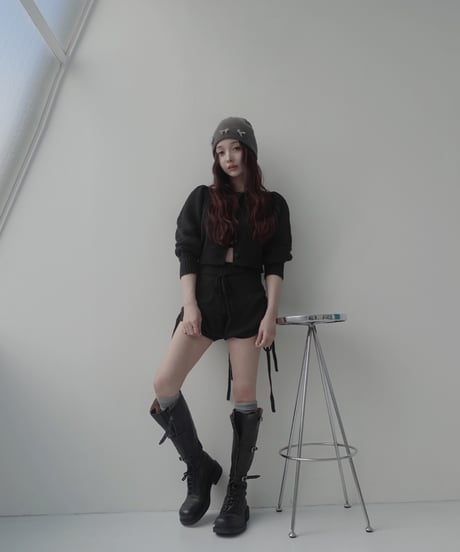 サイドリボンニットショートパンツ /Side Ribbon Knit Short Pants