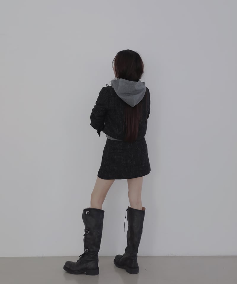 スカート Skirt black CREPE de CHINE/6oz DENIM LEFT FLARE SKIRT(XS Black): Y's