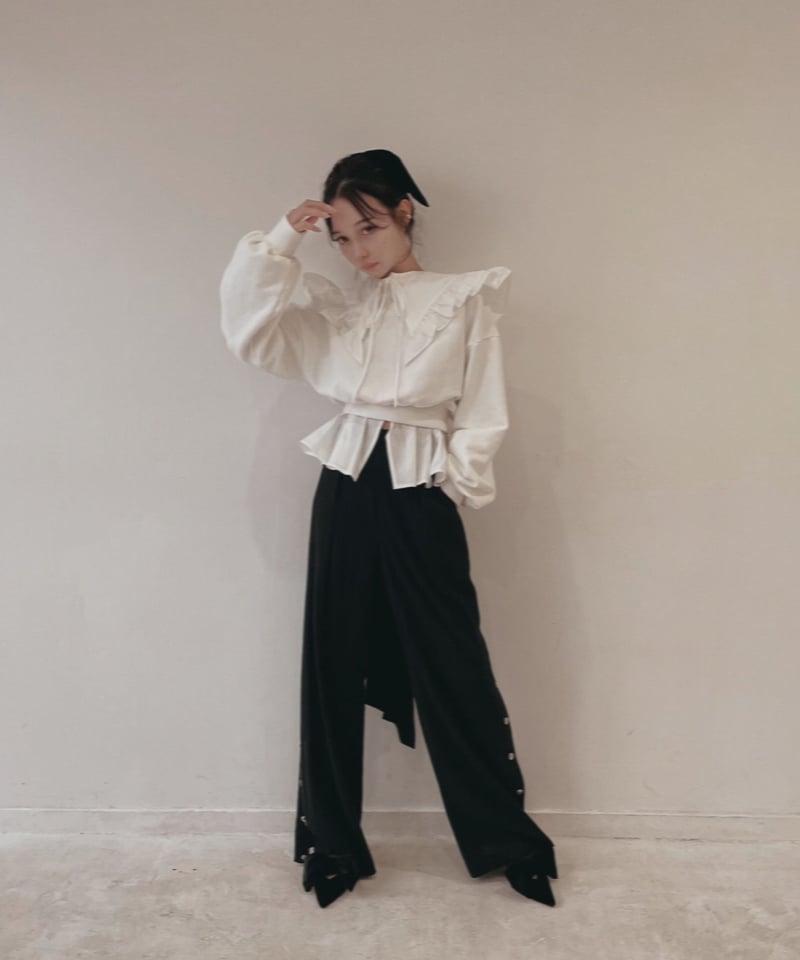 フリルビッグ襟ブラウス / Fril Big Collar Blouse | FICTIO フリルビッグ襟ブラウス / Fril Big Collar Blouse | FICTIO