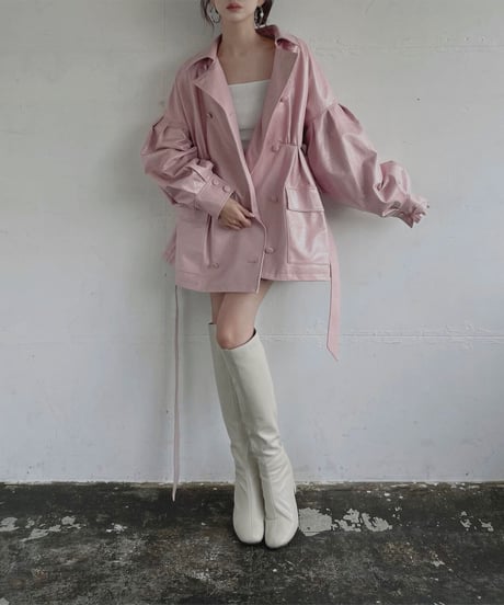 ボリュームスリーブエナメルジャケット / Volume Sleeves Enamel Jacket