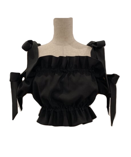 ショルダーダブルリボントップス　Shoulder DoubleRibbon Tops