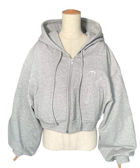 【Gray】ハートジップアップフーディー /Heart Zip-up Hoodie