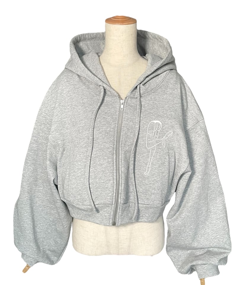 Gray】ハートジップアップフーディー /Heart Zip-up Hoodie | FIC