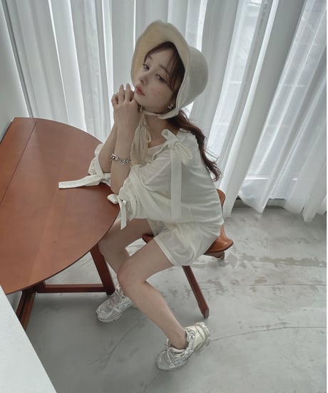 シアーリボントップ /Sheer Ribbon Top