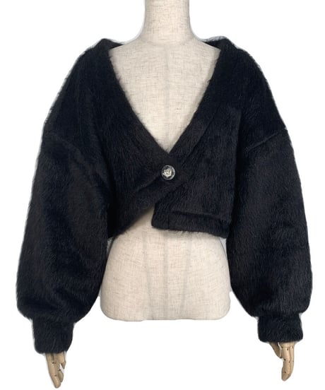 クロップドアシンメトリーカーディガン / Cropped Asymmetry Cardigan
