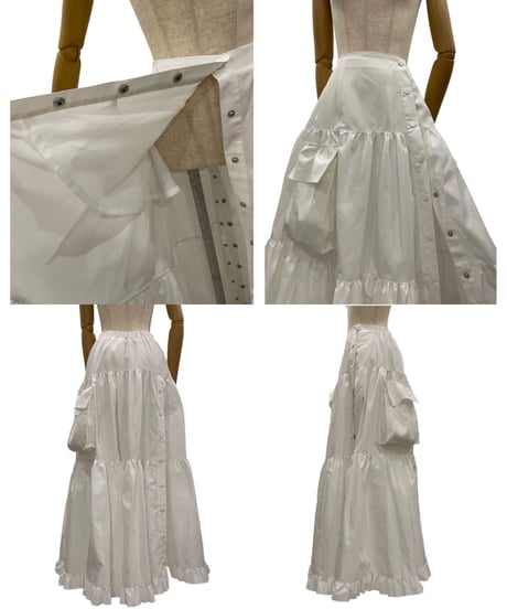 2サイドスリット カーゴポケット ティアードスカート / Both Side Slit Cargo Pocket Tiered Skirt