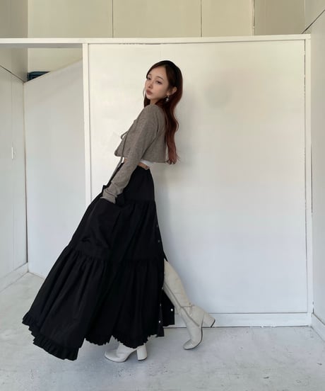 2サイドスリット カーゴポケット ティアードスカート / Both Side Slit Cargo Pocket Tiered Skirt