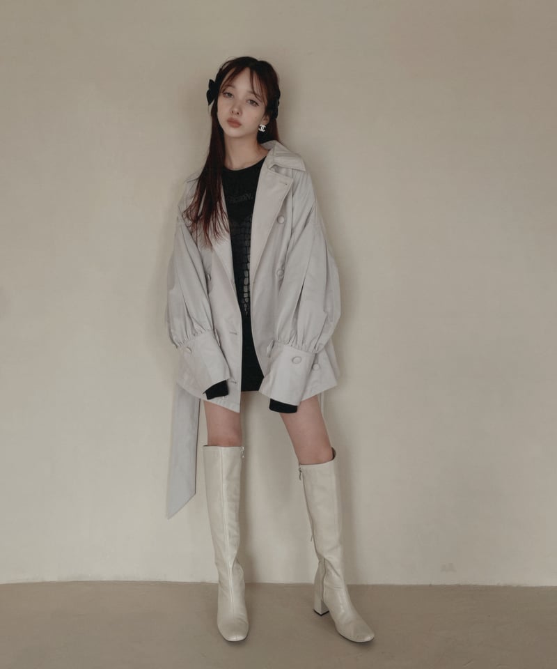 FICTION TOKYO ♥︎ ボリュームスリーブトレンチコート（ピンク） ボリュームスリーブトレンチコート / Volume Sleeve Trench Coat |