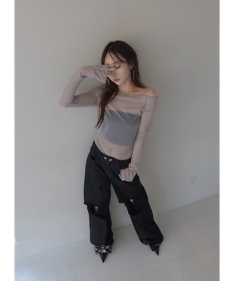 【Basic Collection】シアーチュニックトップ -Long-/ Sheer Tunic Top