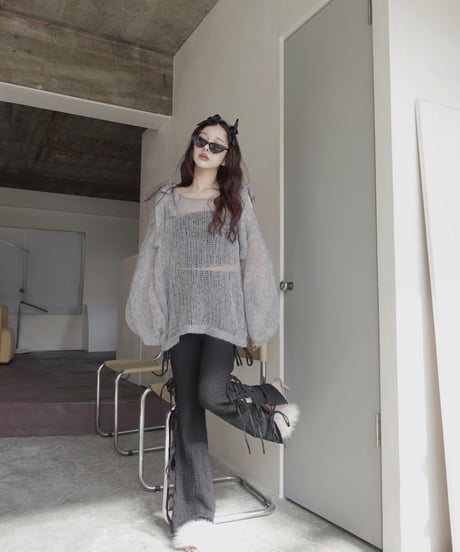 サイドリボンフレアパンツ / Side Ribbon Flare Pants