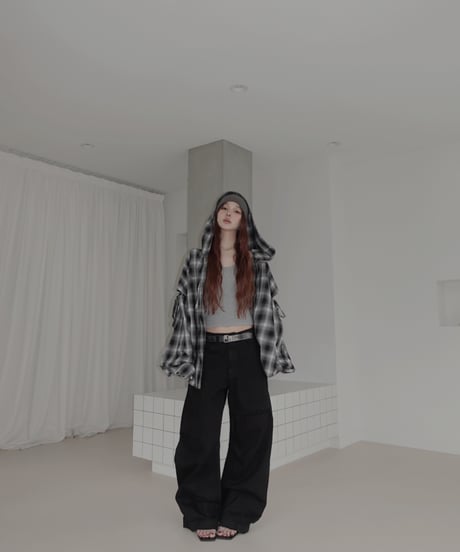 【Black】バレルデニム / BarrelLeg Denim