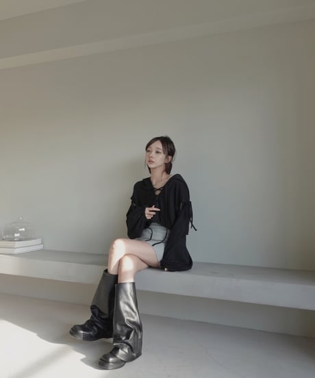 【Basic Collection】リブキャミソールスリットワンピース-Mini- /Rib Camisole Slit One-Piece