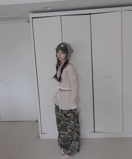 【Pink】レイヤードフードトップス /Layered Hood Top