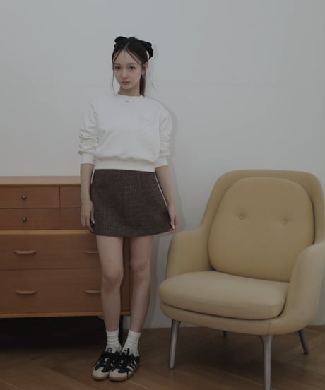 ［Brown］ツイードスカート / Tweed Skirt
