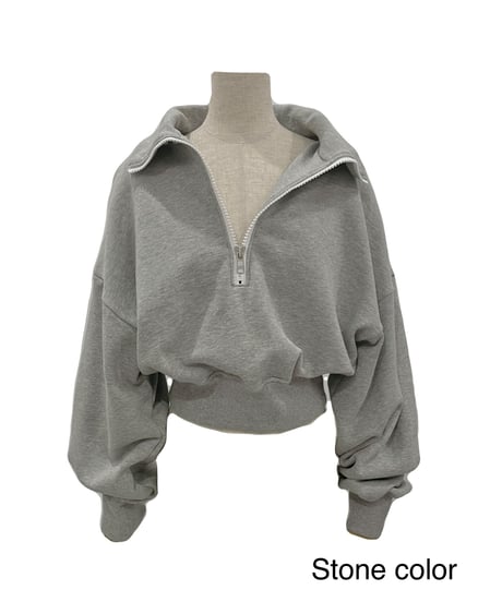ハーフジップアップクロップドスウェット / Half Zip-up Cropped Sweat