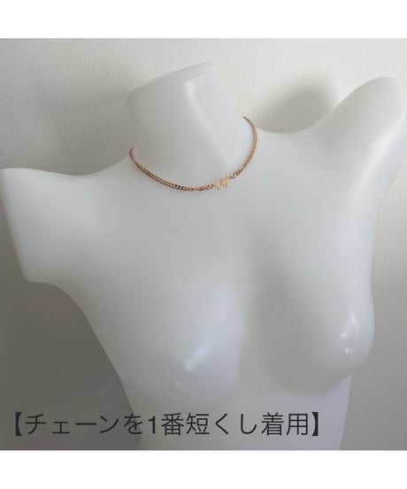 【1文字】"My Choker" / Silver925 (ゴールドカラー)