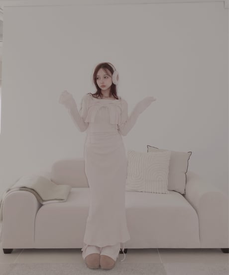 サイドリボンリブフレアパンツ /Side Ribbon Rib Flare Pants