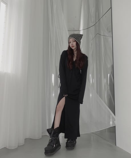フードロングワンピース/Hooded Long One-Piece