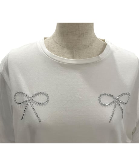 ビジューリボンTシャツ / Bijou Ribbon T