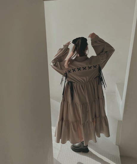 レースアップミリタリーガウンワンピース / LACE UP Military Gown One-Piece