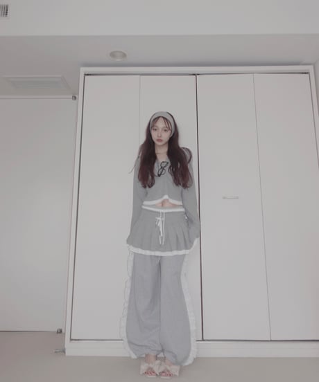 【LightGray】レイヤードプリーツスカート/Layered Pleats Skirt