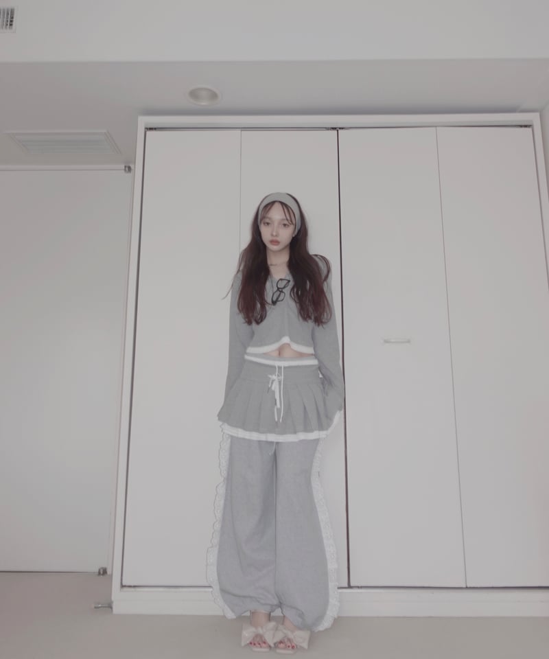 LightGray】レイヤードプリーツスカート/Layered Pleats Skirt |