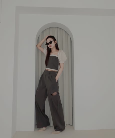 2wayスリーブチェストポケットトップ/2way Sleeve Chest Pocket Top