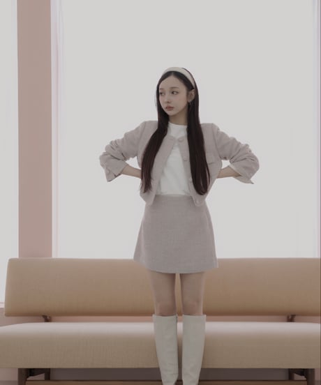 ［DustyPink］ツイードスカート / Tweed Skirt