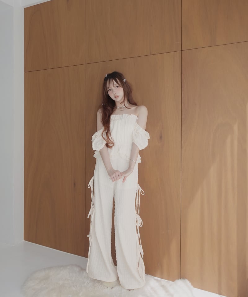 ケティ　セットアップ　　ANLICOズボン セットアップ割引①】リボンパンツ＋Act.01ドットトップ | FICTION