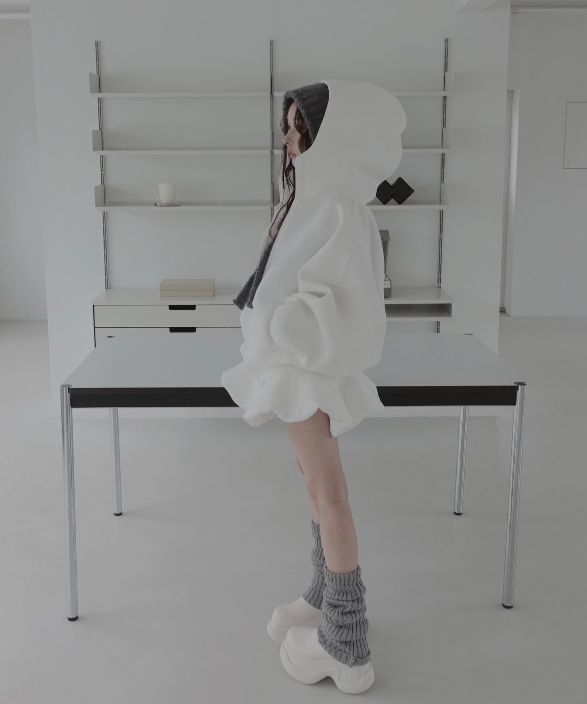 ボンディングダブルジップフーディー / Logo Embroidery Bonding