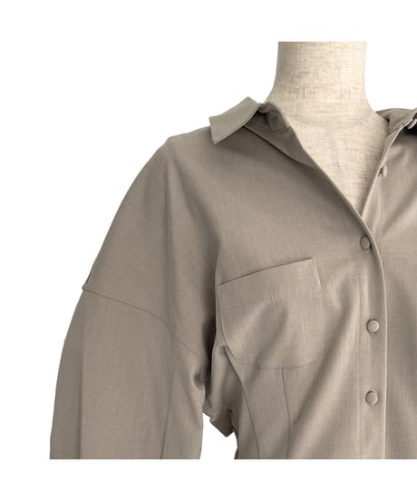 バックオープンシャツドレス / Back Open Shirts Dress