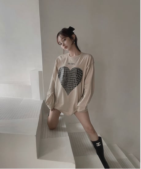 Croco Heart Longsleeve T /クロコハートロンT