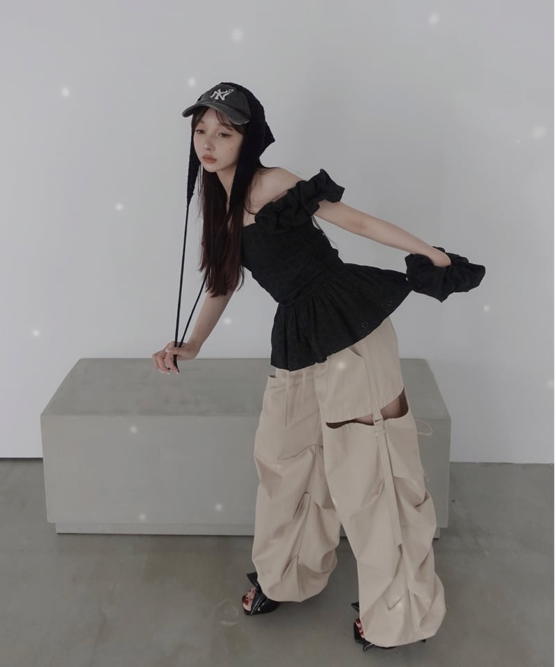 fiction Tokyo サイドカットボリュームパンツ サイドカットボリュームパンツ / Side Cutting Volume Pants | FI
