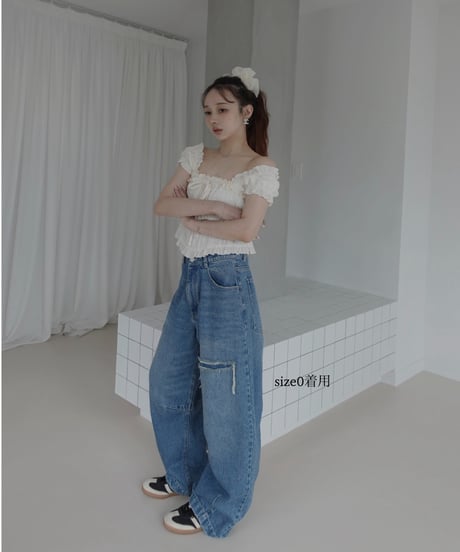 【Blue】バレルデニム / BarrelLeg Denim